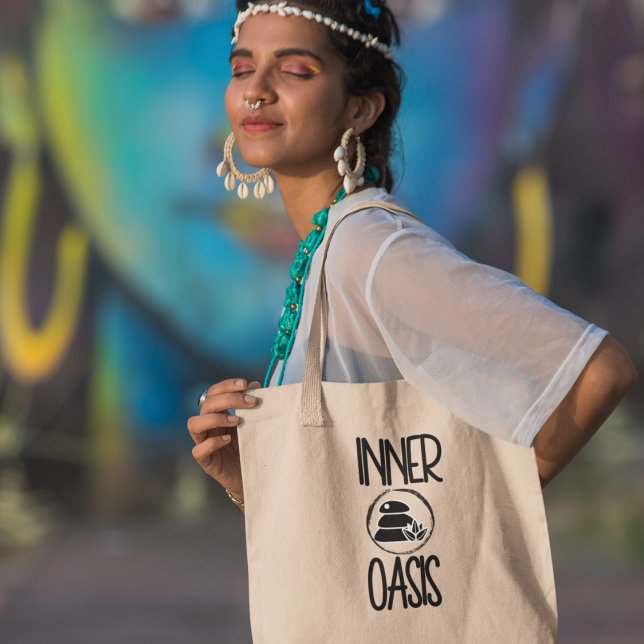 Tote Bag Oasis Intérieur Yoga Méditation Spirituel Boho (Shop now and find your inner peace on the go!)