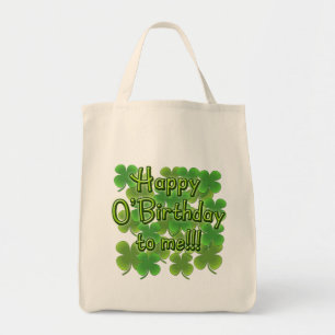 Tote Bag O'Birthday heureux à moi avec des shamrocks