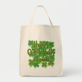 Tote Bag O'Birthday heureux à moi avec des shamrocks