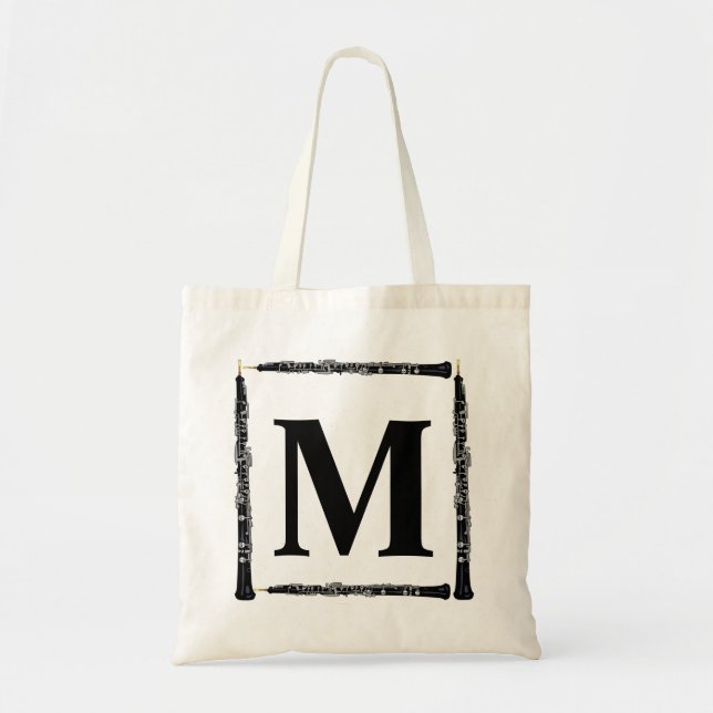 Tote Bag Oboe Monogramme Oboist Player Double roseau (Devant)