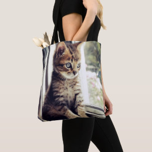 Tote Bag Observation tigrée de chaton