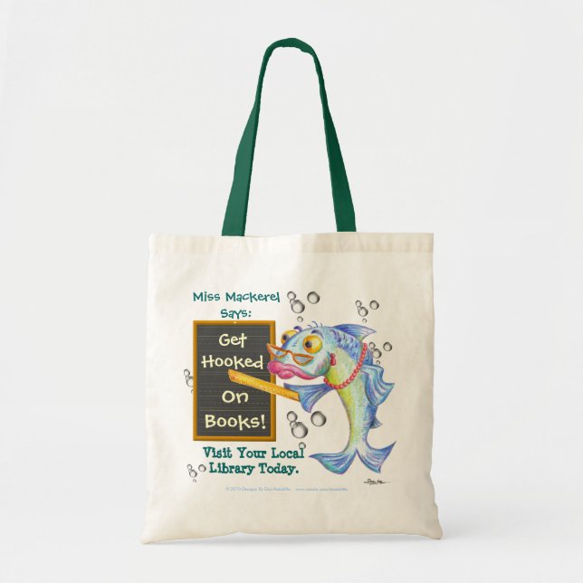 Tote Bag Obtenez accroché sur des livres ! (Devant)