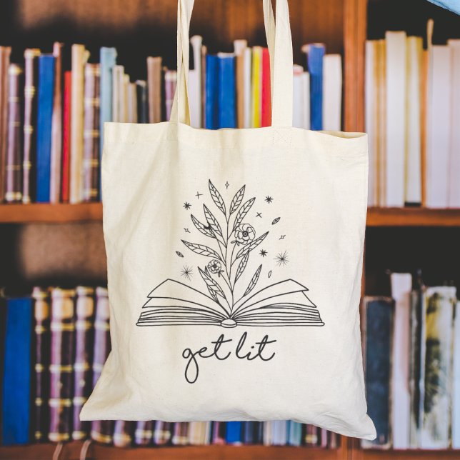 Tote Bag Obtenez un livre floral florissant (Créateur téléchargé)