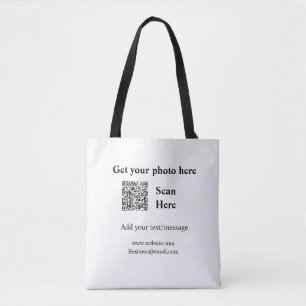 Tote Bag Obtenez votre photo scan QR ajouter l'adresse e-ma