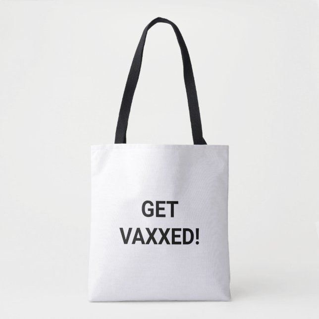 Tote Bag Obtenir Vaxxxe noir texte personnalisé minimaliste (Devant)