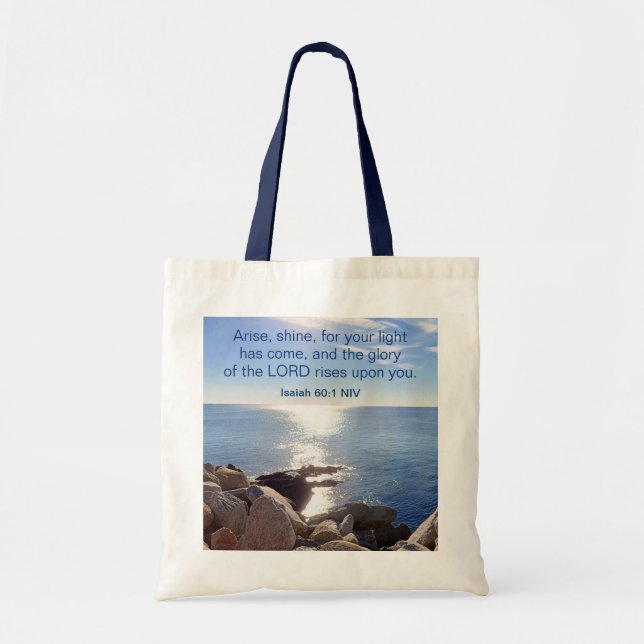 Tote Bag Océan Bible Verse Lever et briller (Devant)