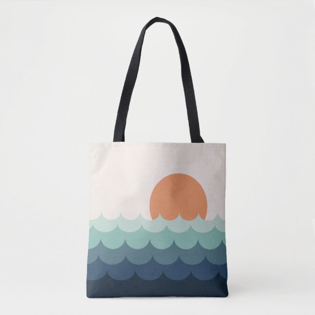 Tote Bag Océan bleu intense au coucher du soleil (Devant)