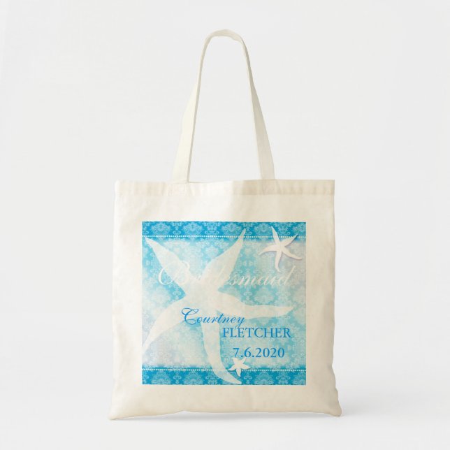 Tote Bag Ocean Blue Starfish Été Bridesmaitres Cadeau (Devant)