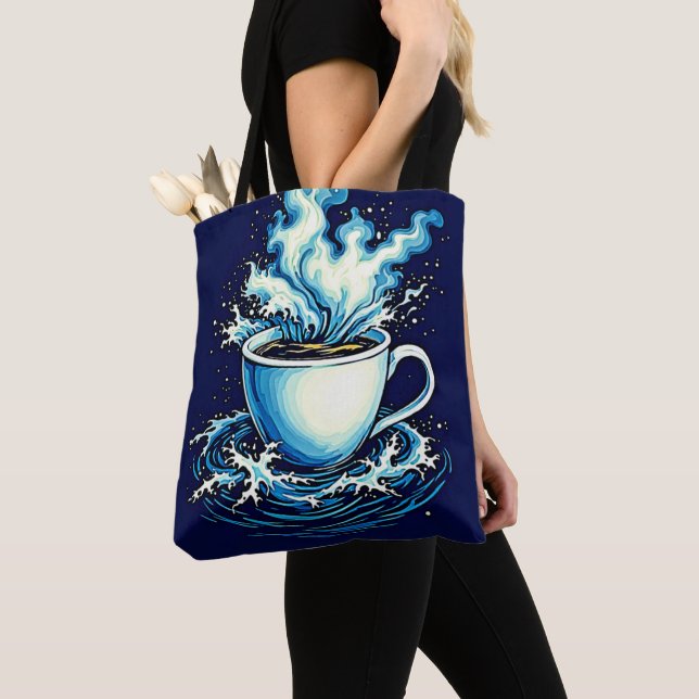 Tote Bag Ocean Coffee Dream (De près)