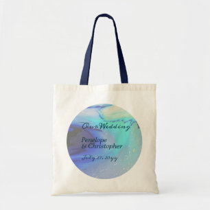Tote Bag Océan moderne Eau Bleu Plage Abstraite Mariage