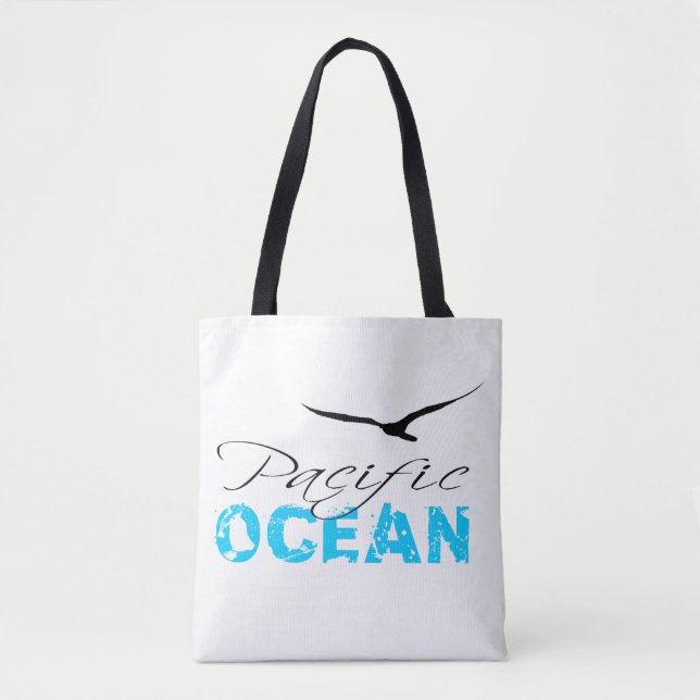 Tote Bag Océan Pacifique Blanc personnalisable (Devant)