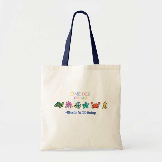 Tote Bag Océan sous la mer Bleu Anniversaire (Devant)