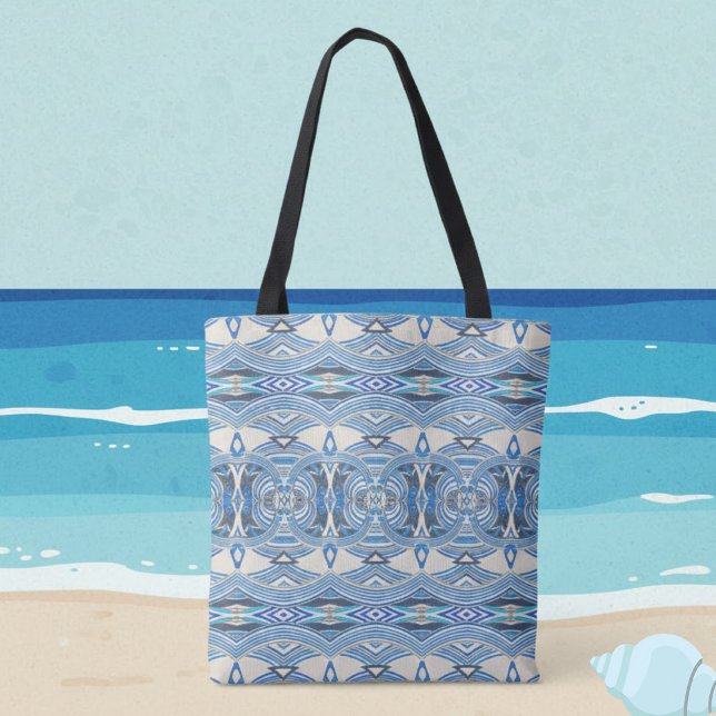 Tote Bag Ocean Tides Abstraite Tribal Fourre-tout (Créateur téléchargé)