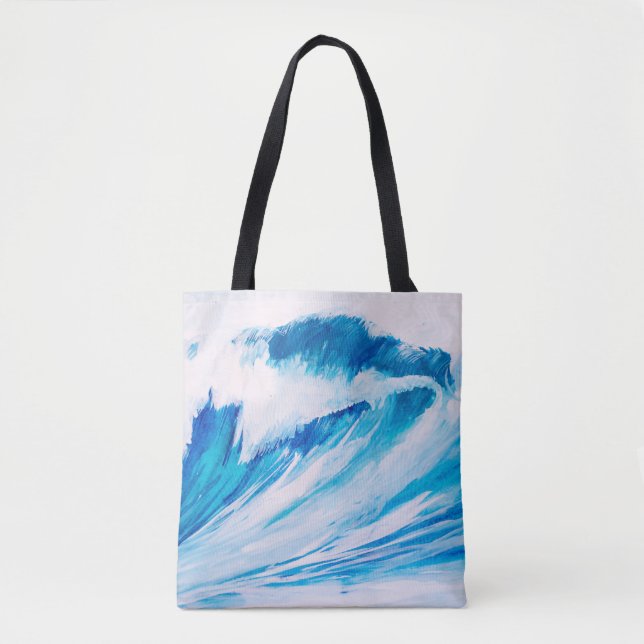 Tote Bag Ocean Waves : Blumarine Watercolor Beauté. (Devant)