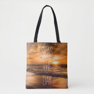 Tote Bag Ocean Waves Sunrise Seas the Day Citation