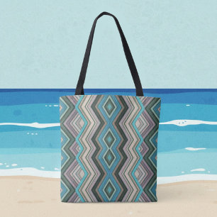 Tote Bag Ocean Waves Zig Zags & Stripes