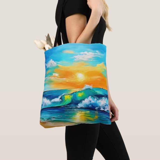 Tote Bag Ocean's Kiss : Sunset Waves (De près)