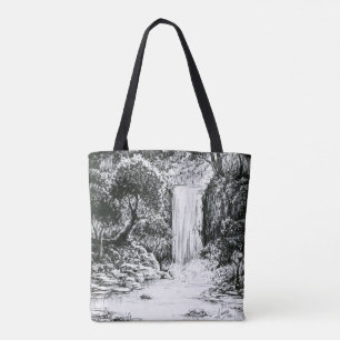 Tote Bag Octobre 2018 Jour 21 - Cascade dans les bois