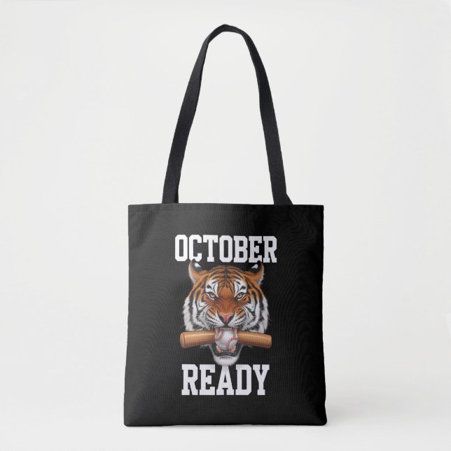 Tote Bag Octobre Prêt Pour Le Tigre Prêt Baseball 2024 (Devant)