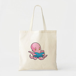 Tote Bag Octopus à la lecture d'un livre