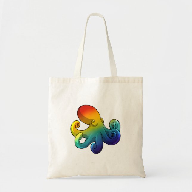 Tote Bag Octopus avec arc-en-ciel (Devant)