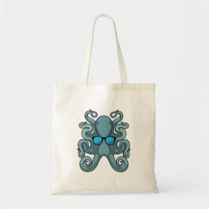 Tote Bag Octopus avec lunettes de soleil