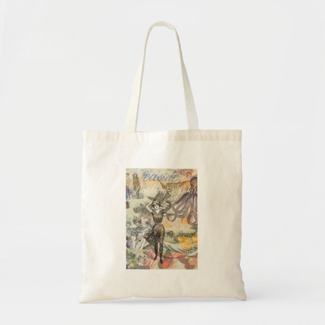 Tote Bag Octopus Beach Vacation Victorian Gothic Fun (Devant)