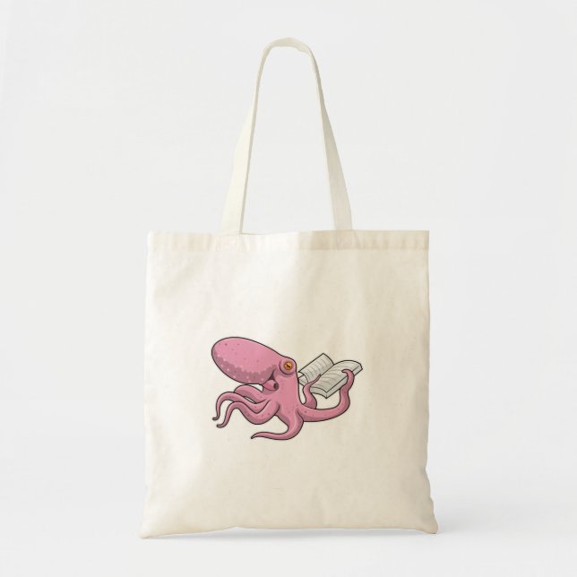 Tote Bag Octopus Nerd avec le livre (Devant)