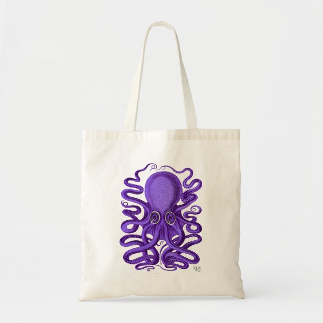Tote Bag Octopus pourpre (Devant)