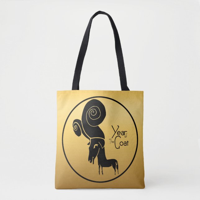 Tote Bag Odd Gold Ram Chèvre Chinoise Année Zodiac Annivers (Devant)