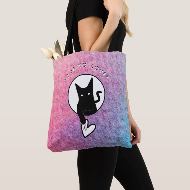 Tote Bag Ode to Love Chat Fourre-tout par Adiela Akoo (De près)