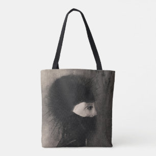 Tote Bag Odilon Redon Armor. Femme sombre face symbolisme