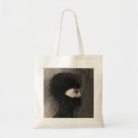 Odilon Redon. Armure. Face de femme sombre. Symbol