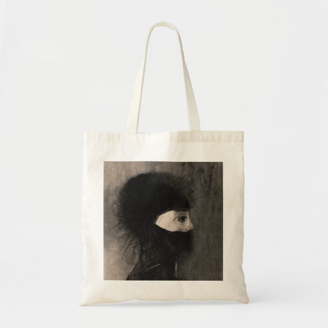 Tote Bag Odilon Redon. Armure. Face de femme sombre. Symbol (Devant)