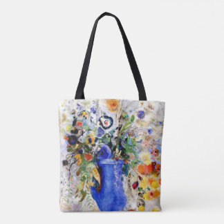 Tote Bag Odilon Redon - Grand Bouquet dans Pastel Blue Vase