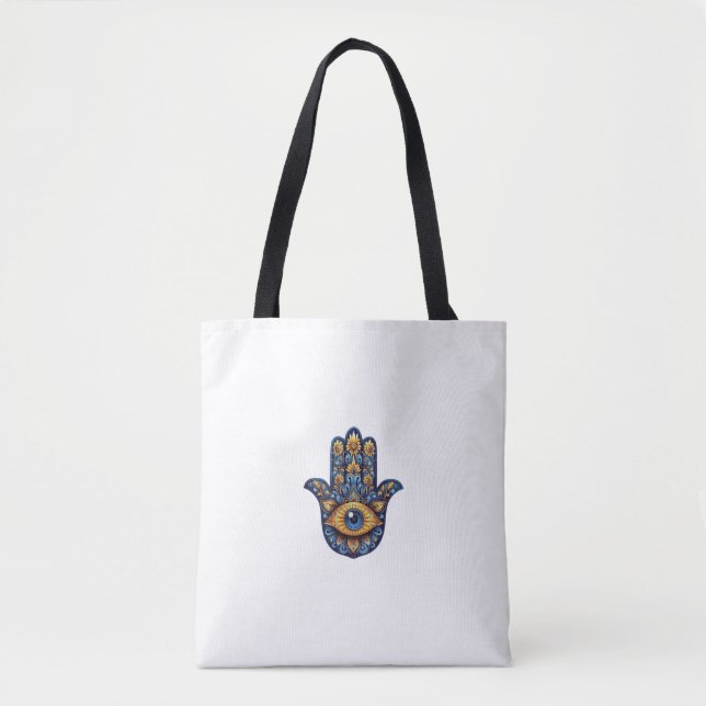 Tote Bag Œil de Hamsa doré (Devant)