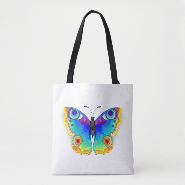 Tote Bag Oeil de paon arc-en-ciel (Devant)
