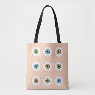 Tote Bag Oeil d'Halloween Yeballs colorés Yeux sanglants