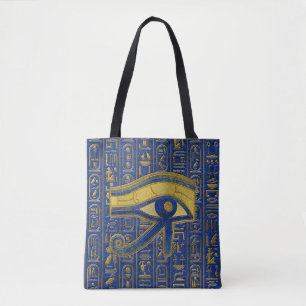Tote Bag Oeil égyptien d'or de lazulite de Horus - de