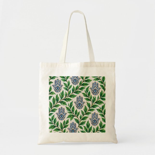 Tote Bag Œil Hamsa Botanique (Devant)