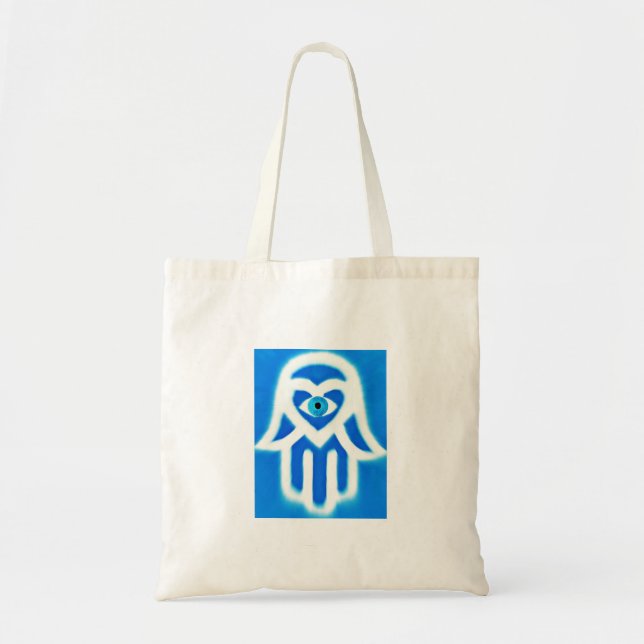 Tote Bag Oeil mauvais/main de client de Hamsa (Devant)