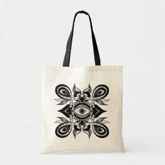 Tote Bag Oeil ornemental - Style de tatouage botanique Weir