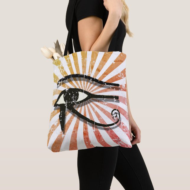 Tote Bag Oeil Perdu De Horus Symbole Égyptien Retro Soleil (De près)