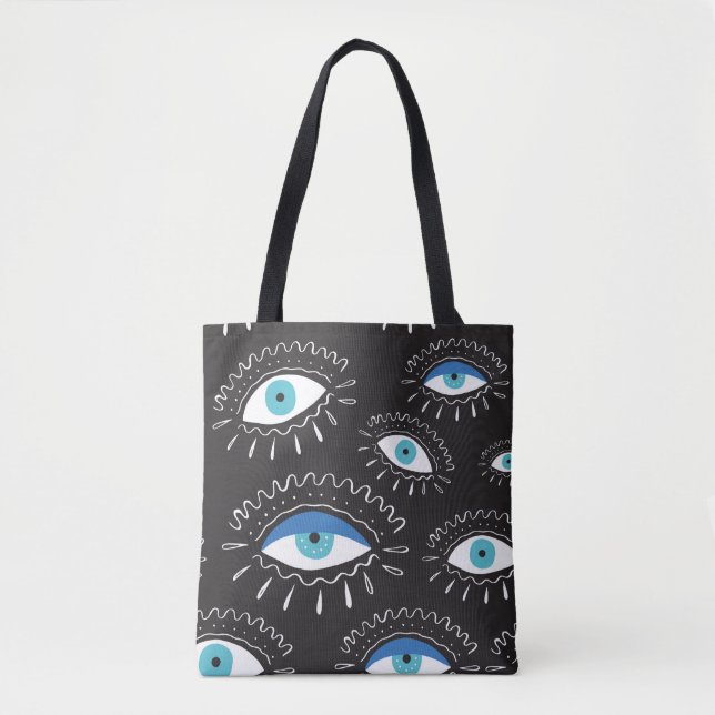 Tote Bag Oeil tribal aztèque indien dessiné à la main avec  (Devant)
