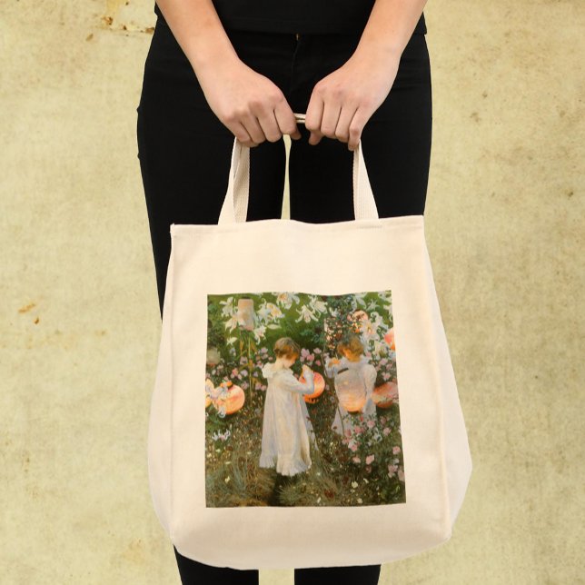 Tote Bag Œillet, Lys, Lys, Rose de John Singer Sargent (Créateur téléchargé)
