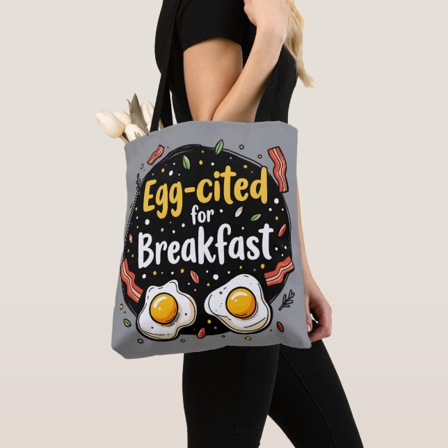 Tote Bag Oeuf cité pour Breakfast Funny Foodie Pun Design (De près)
