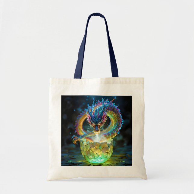 Tote Bag Œuf de dragon vert mignon de fantaisie (Devant)