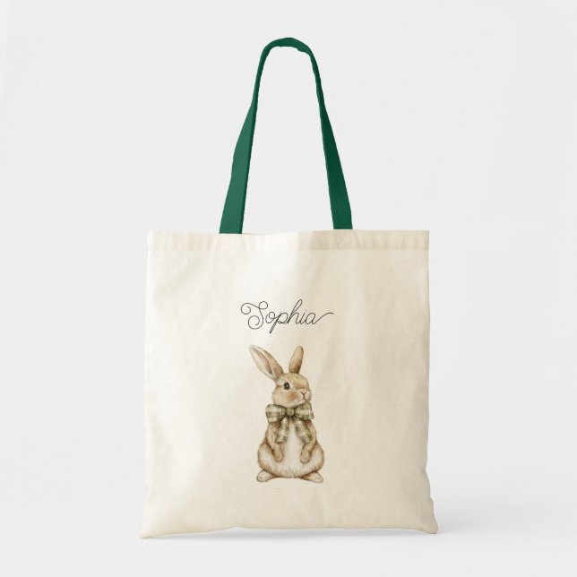 Tote Bag Oeuf de Lapin Fleur de Pâquerette (Devant)
