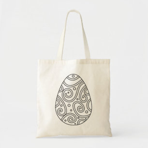 Tote Bag Oeuf de Pâques avec boucles et points