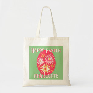 Tote Bag Oeuf de Pâques personnalisé Moderne Floral